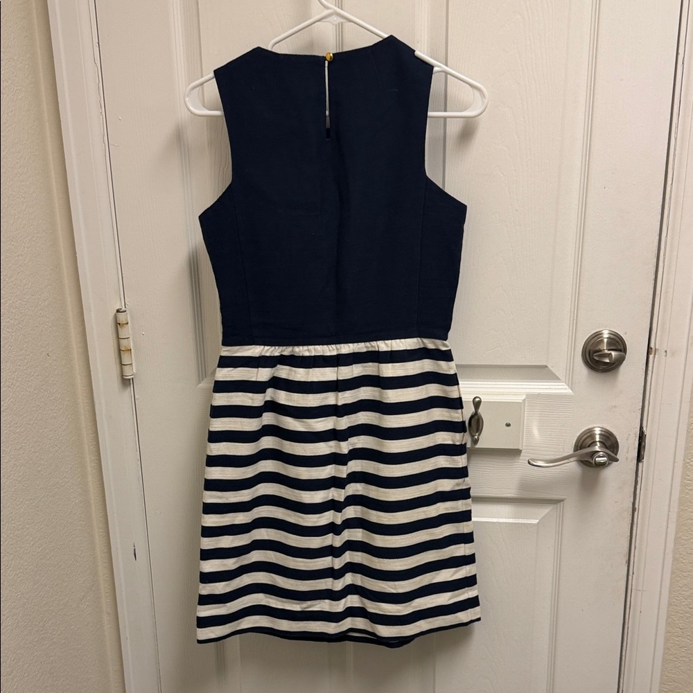 Vineyard Vines Navy and Cream Striped Mini Dress - Picture 4 of 7